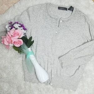 😘 GLAM Cardigan | Girls | Silver button up w/ sparkles in size 3T.